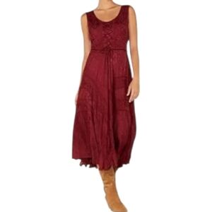 NWT - Scully - Sleeveless Wine-Red Midi Dress - Small